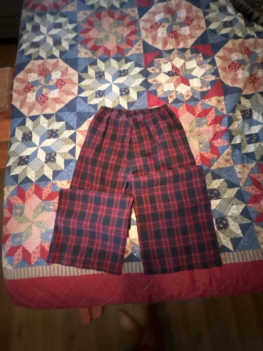 UpLate Tween Girls Red and Black Plaid Wide Leg Pajama Lounge Pants